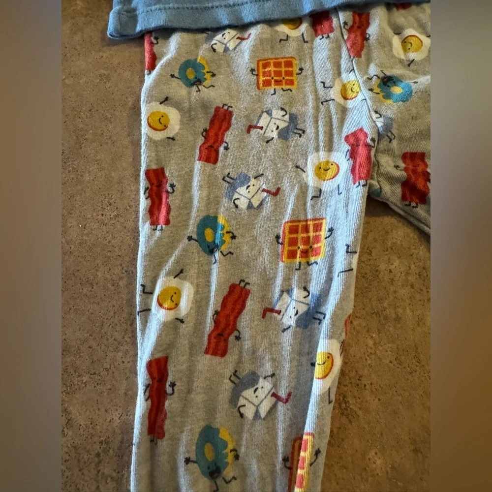 Wonder Nation- Adorable Eggs & Bacon Fun 2 Piece Toddler Pajama Set, 5T